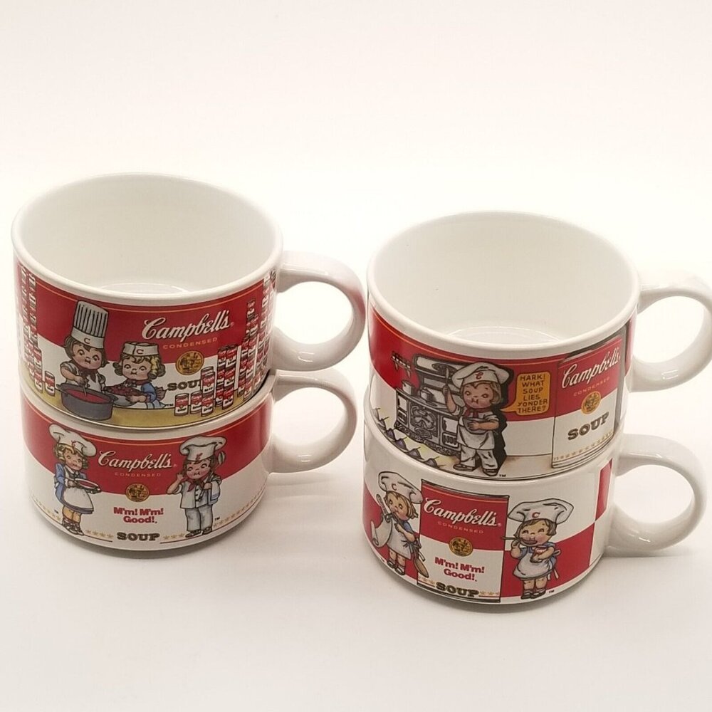 Campbell Soup Co. Soup Mugs Vintage 1997 by Westwood 10 oz‎ Set of 4